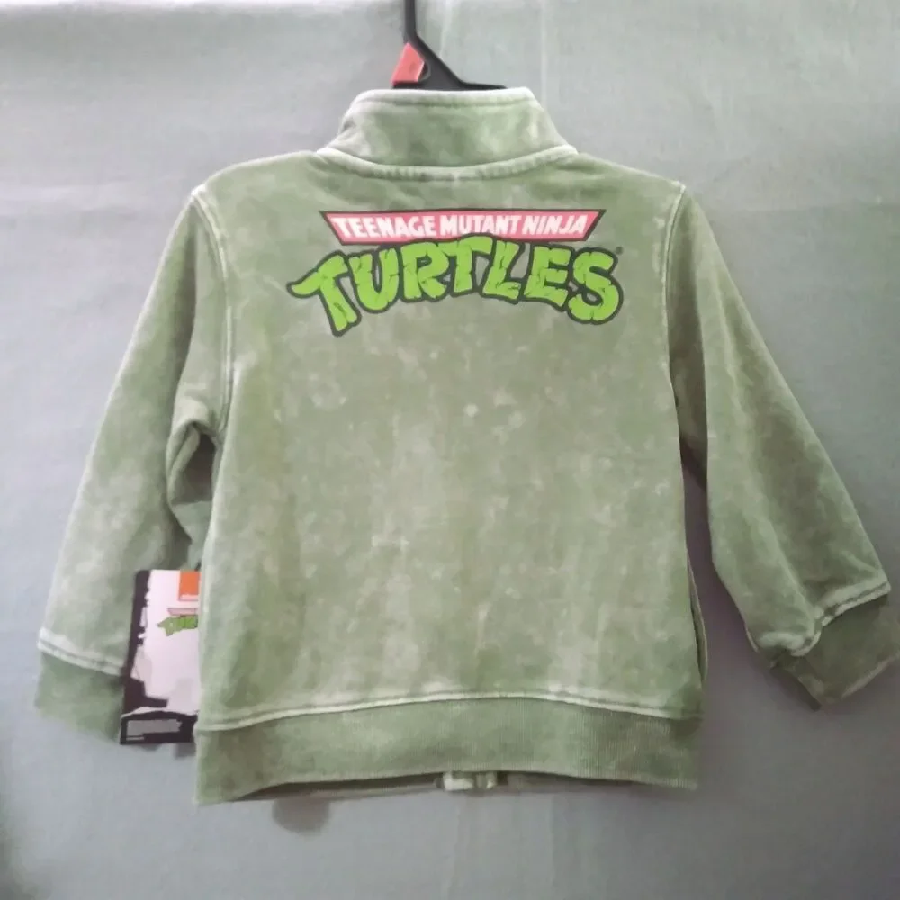 TMNT Jacket Teenage Mutant Ninja Turtle Size 2T Zip Up Sweatshirt Spring Hooded